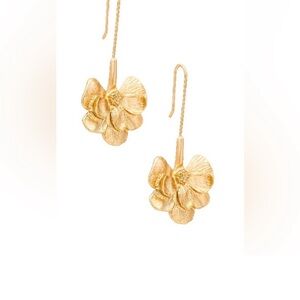 New 18k gold plated Flutter Drop Floral Earrings ~
